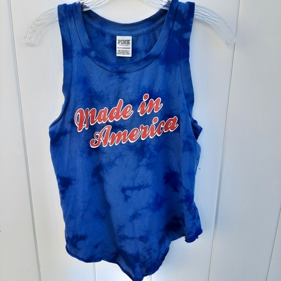 PINK Victoria's Secret Tops - PINK Made in America Assymetric Tye Dye Tank Top